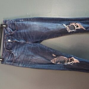 American Eagle Outfitters Women's Distressed Blue Jeans